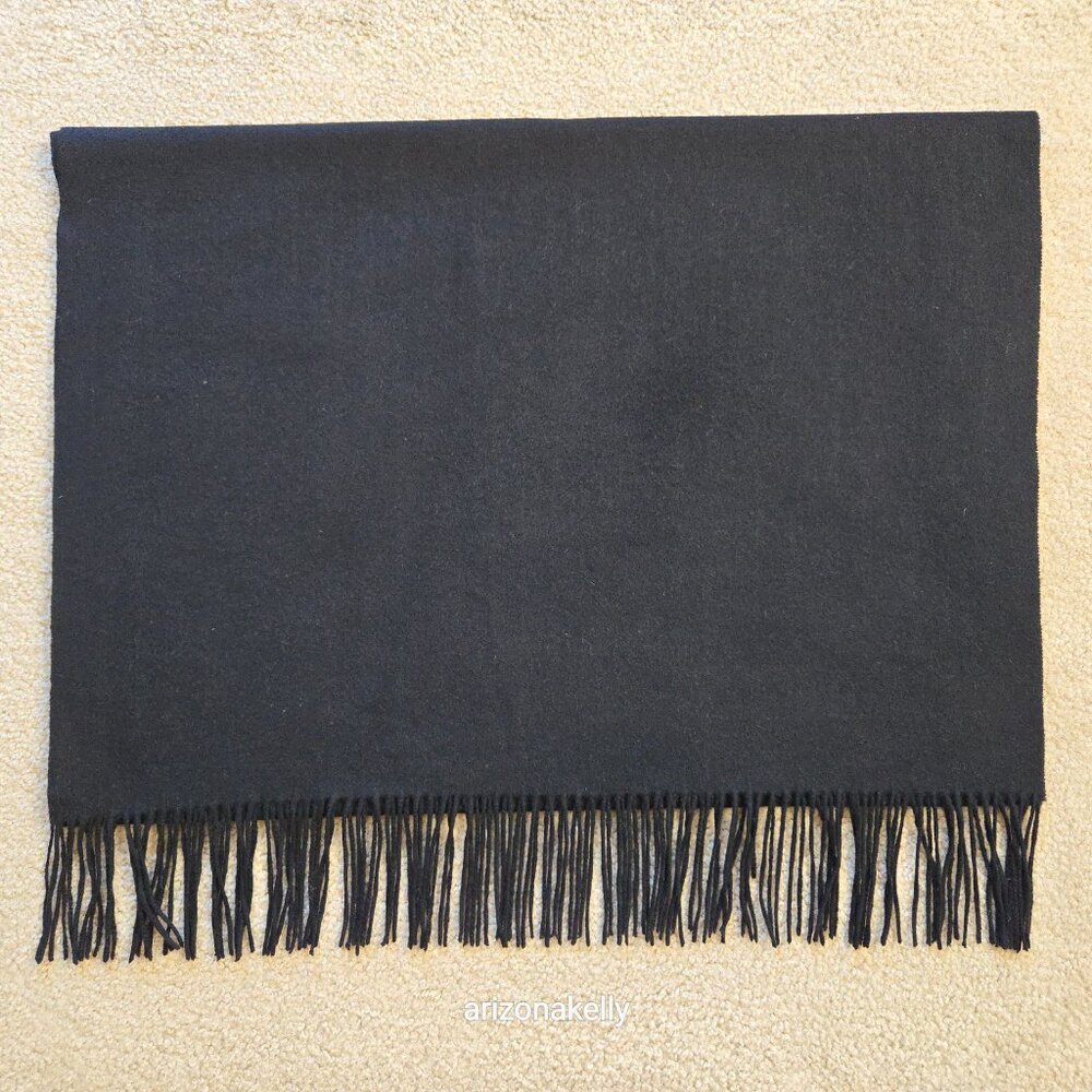 Black Cashmere Scarf Thick Soft Lux - Picture 7 of 16